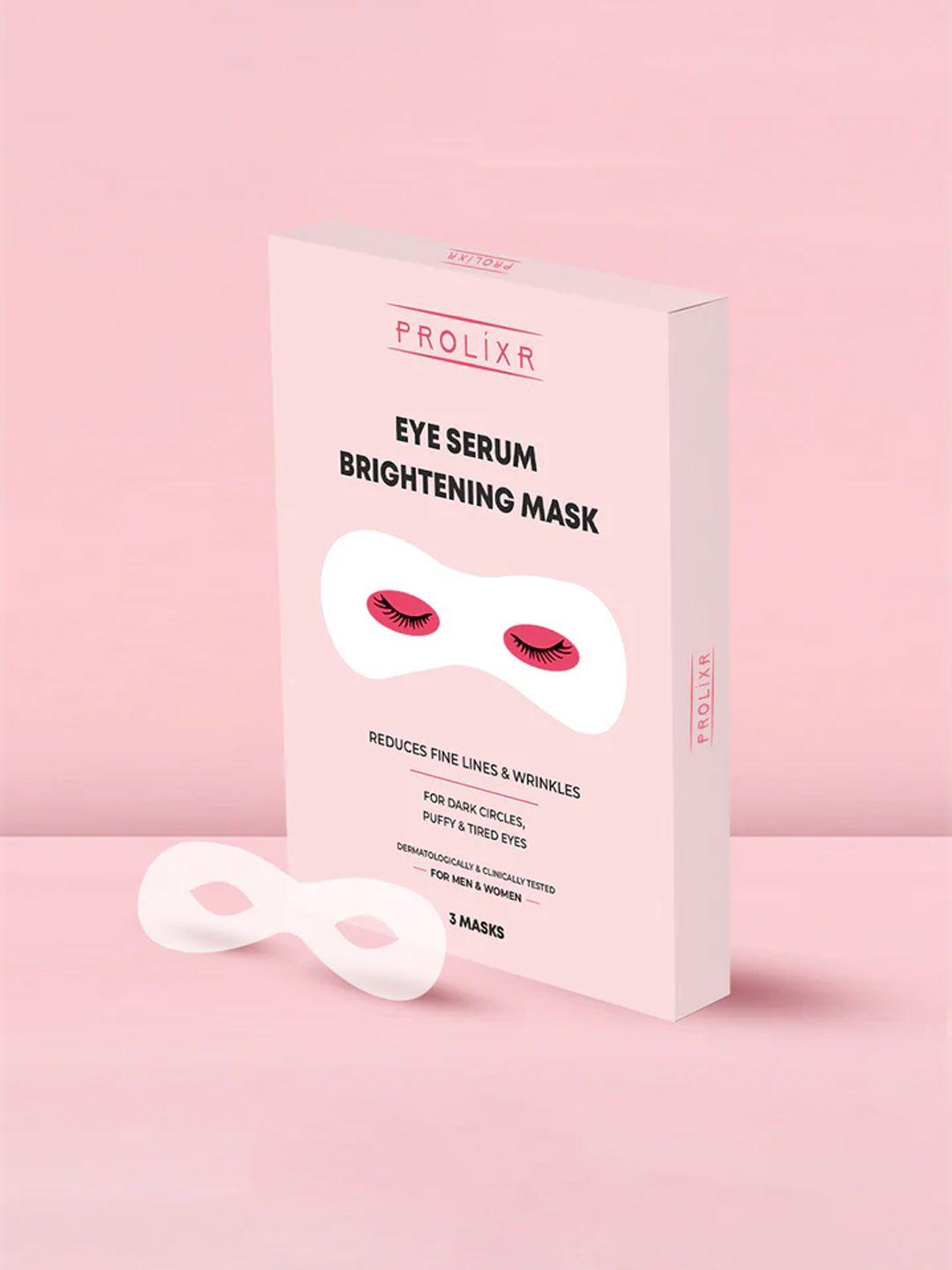 prolixr eye serum brightening mask - reduces puffiness & fine lines - 3 masks