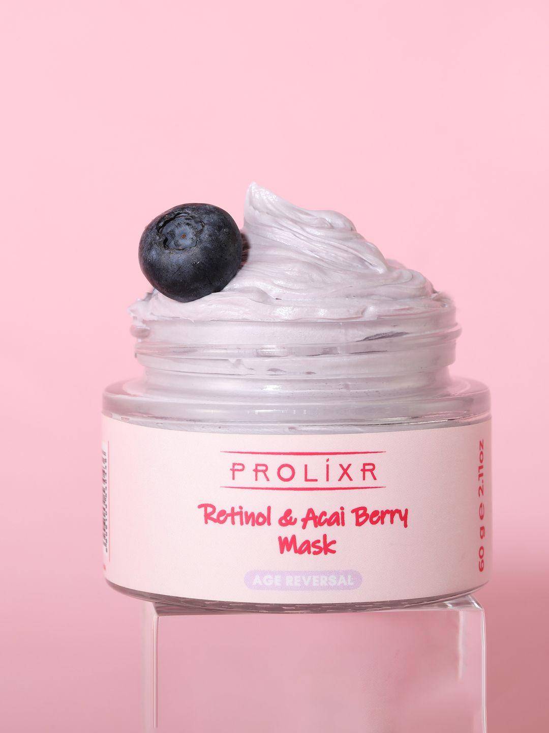 prolixr retinol & acai berry age reversal face mask for skin firming & brightening - 60 g