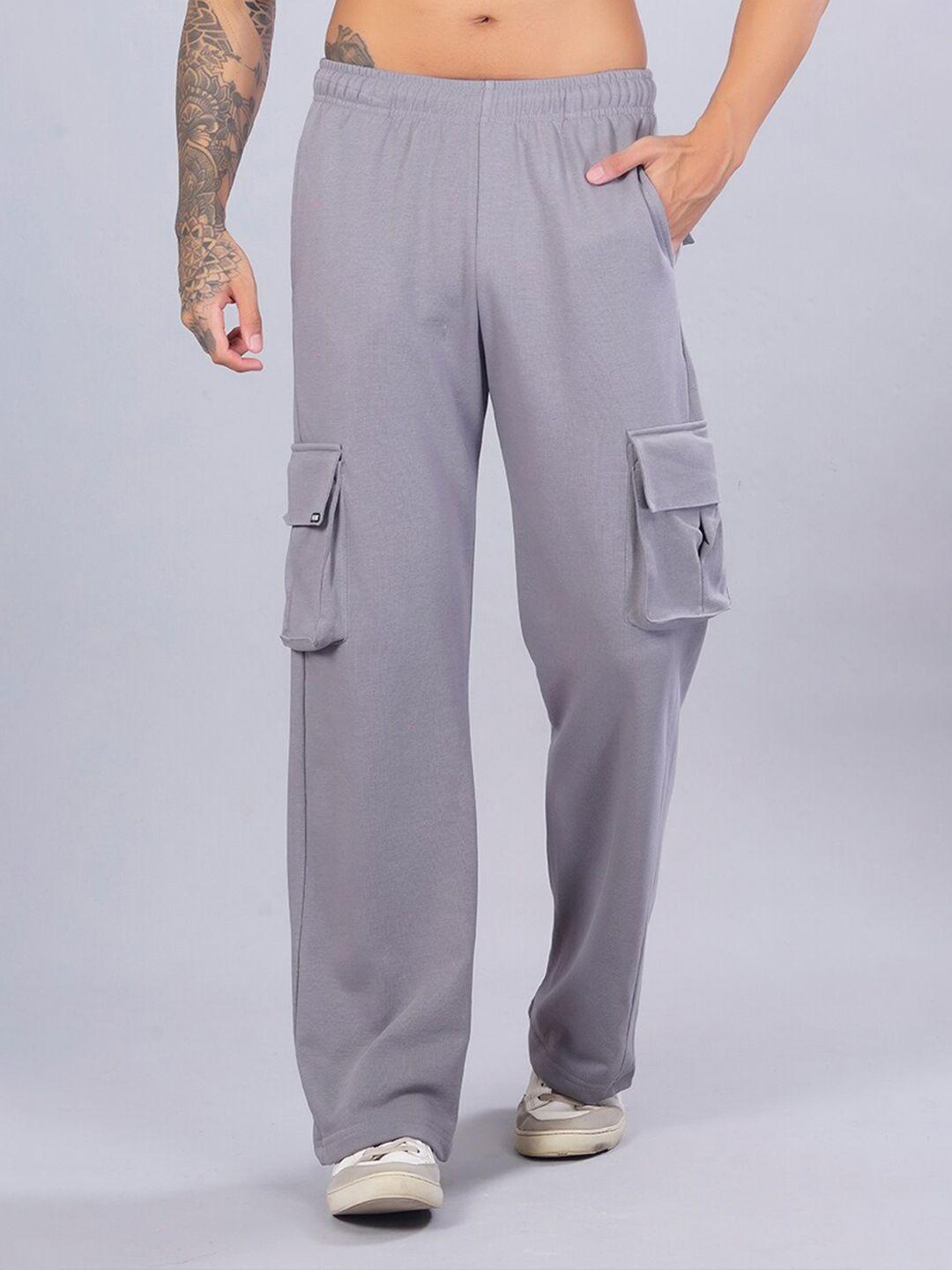 pronk men cotton relaxed-fit cargo style cotton track pants