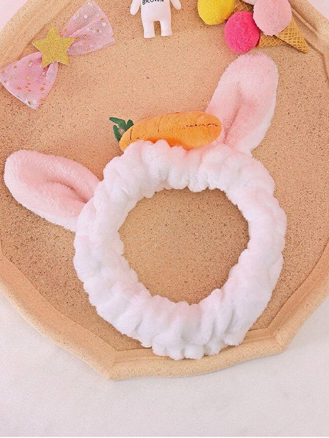 proplady kids pack of 2 white & pink bunny ears headband