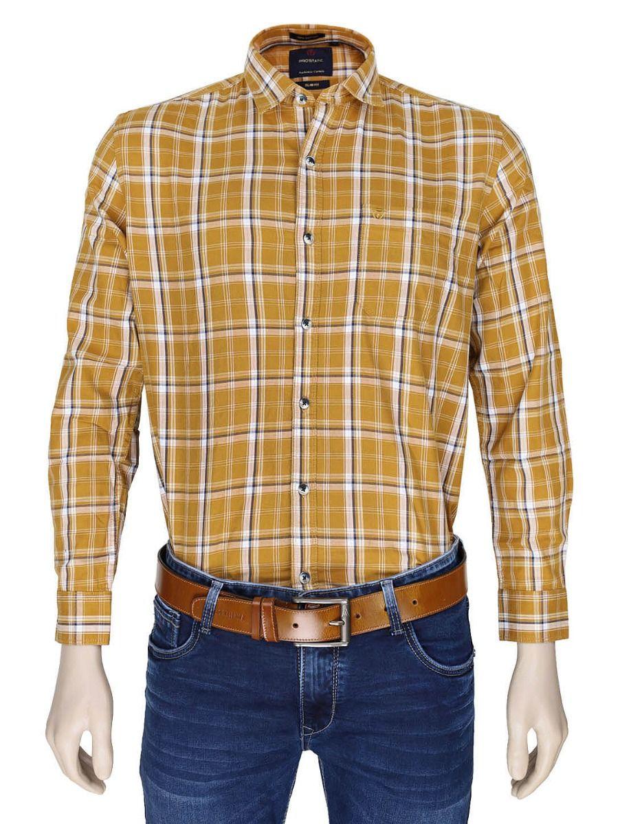 prostatic casual cotton checked shirt