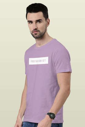 protagonist round neck mens t-shirt - lavender