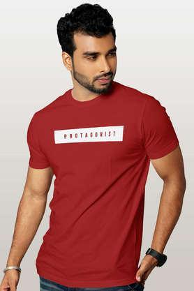 protagonist round neck mens t-shirt - red