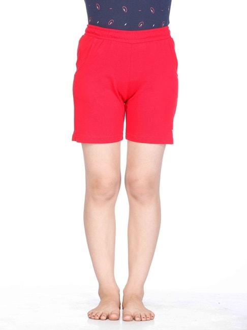 proteens kids red solid shorts