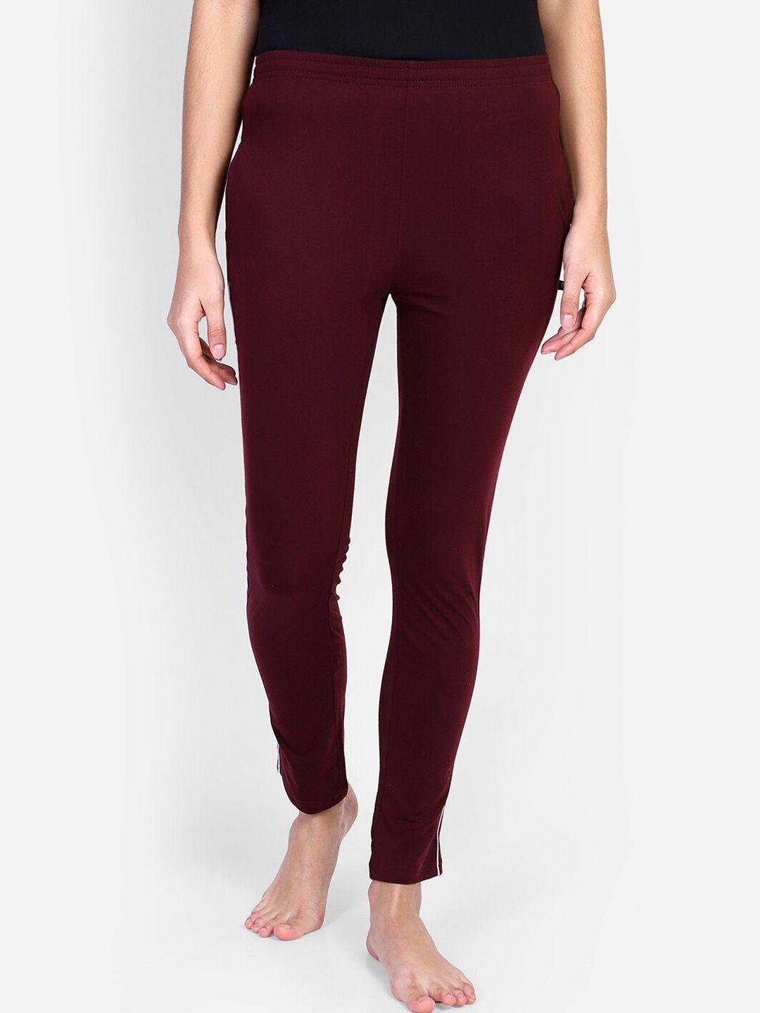proteens women maroon solid lounge pant