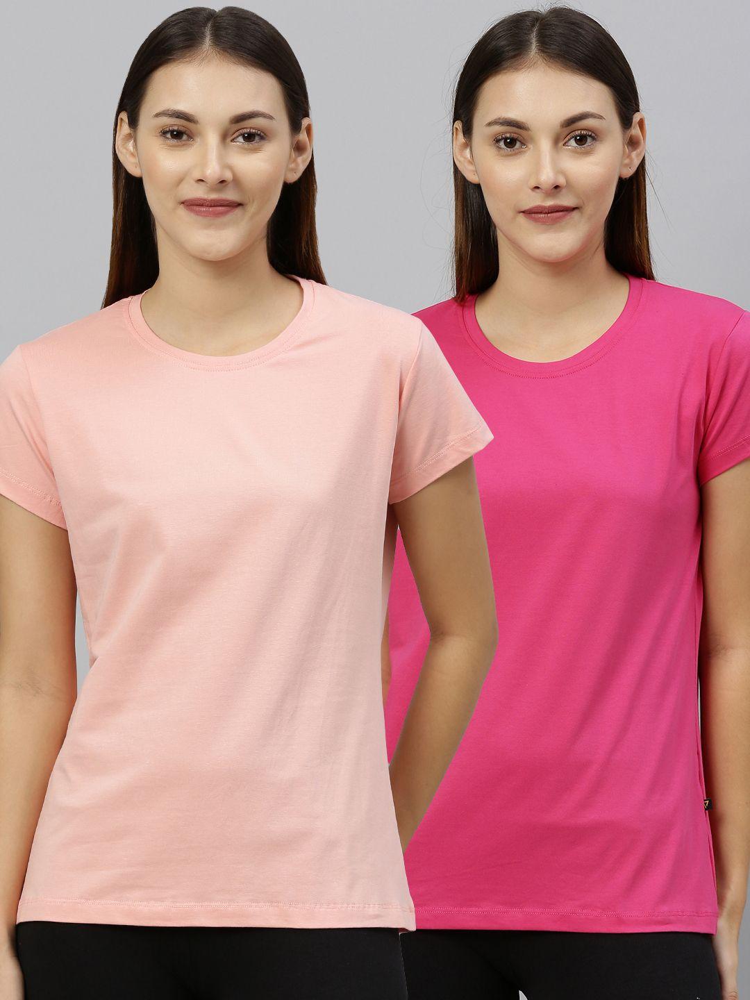 proteens women pack of 2 solid round neck t-shirts