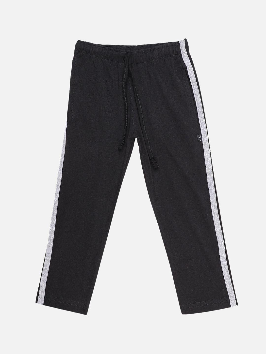 proteens boys black & grey solid track pants