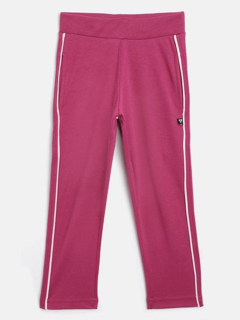 proteens kids dark pink solid trackpants