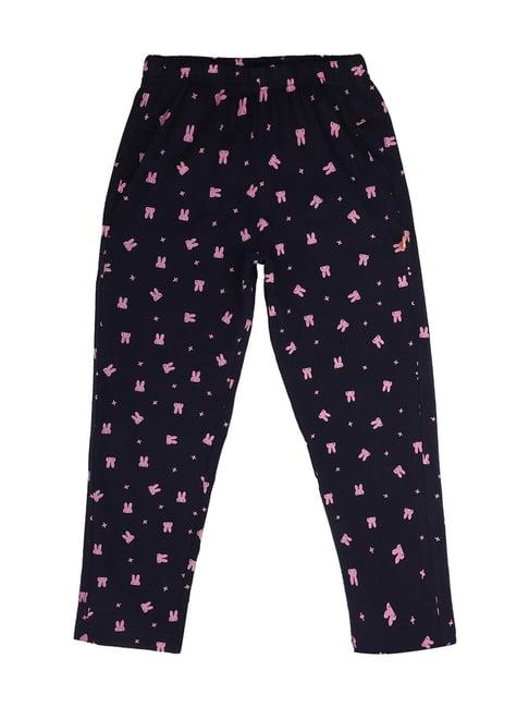 proteens kids navy & pink printed pants