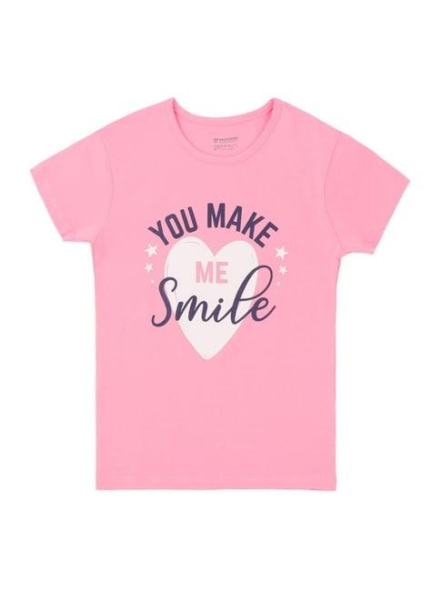 proteens kids pink & white cotton printed t-shirt