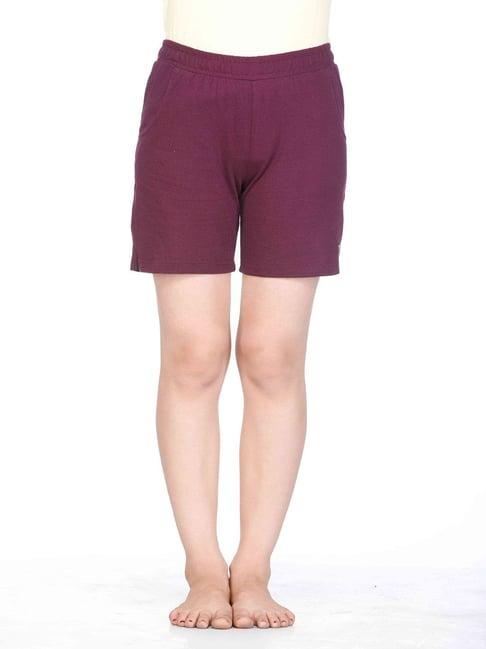 proteens kids wine solid shorts