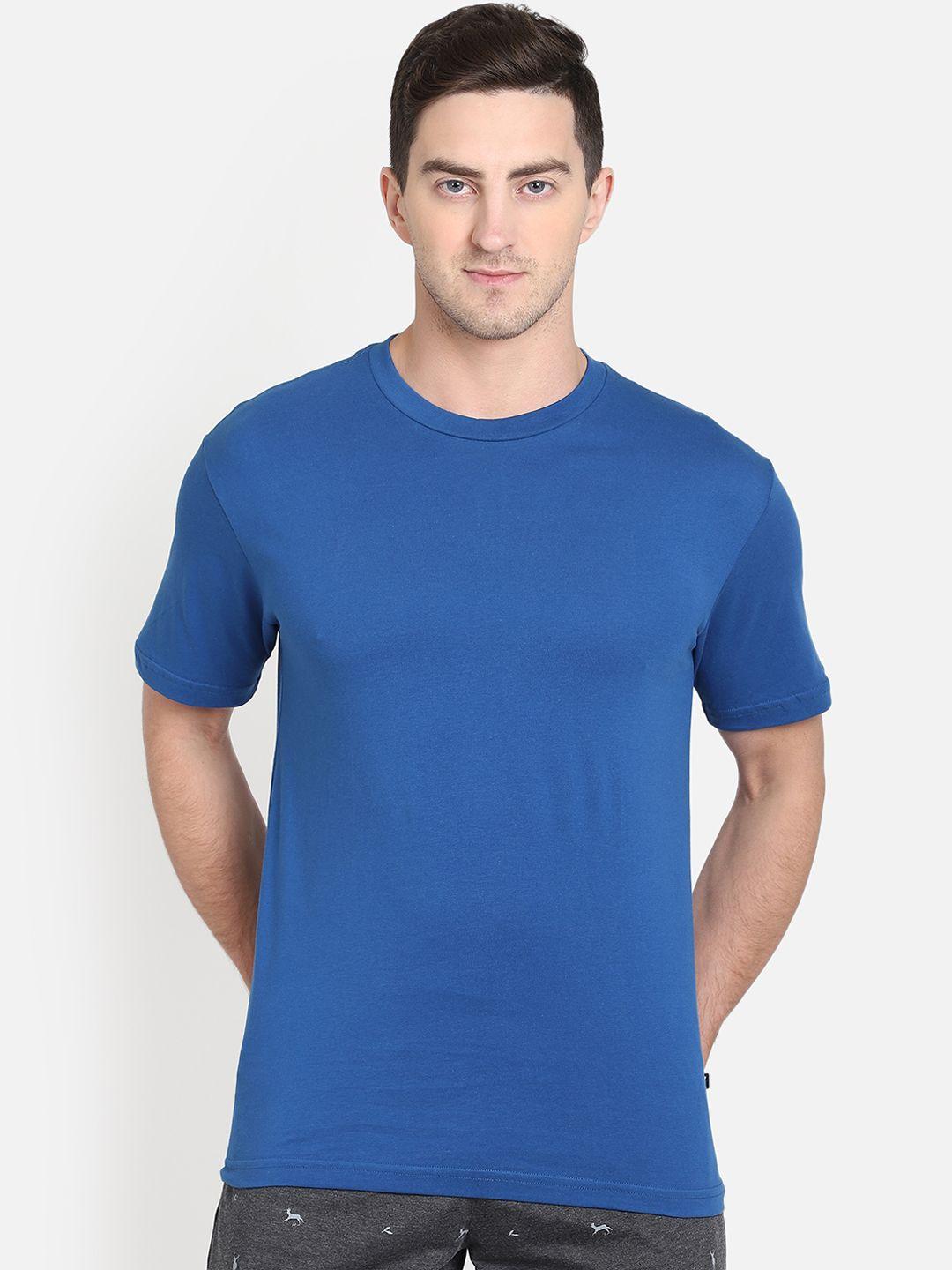 proteens men blue solid round neck t-shirt