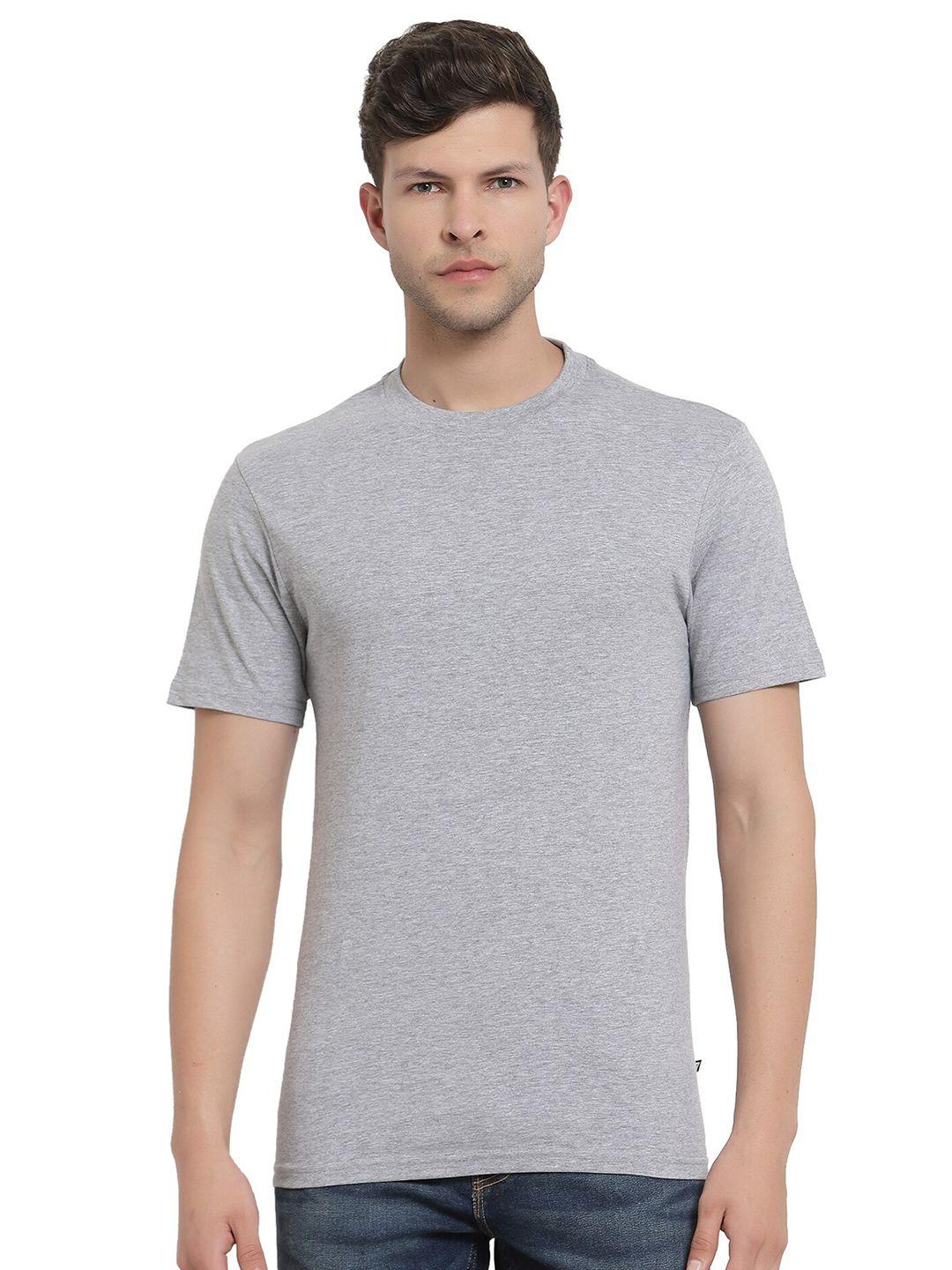 proteens men grey solid t-shirt