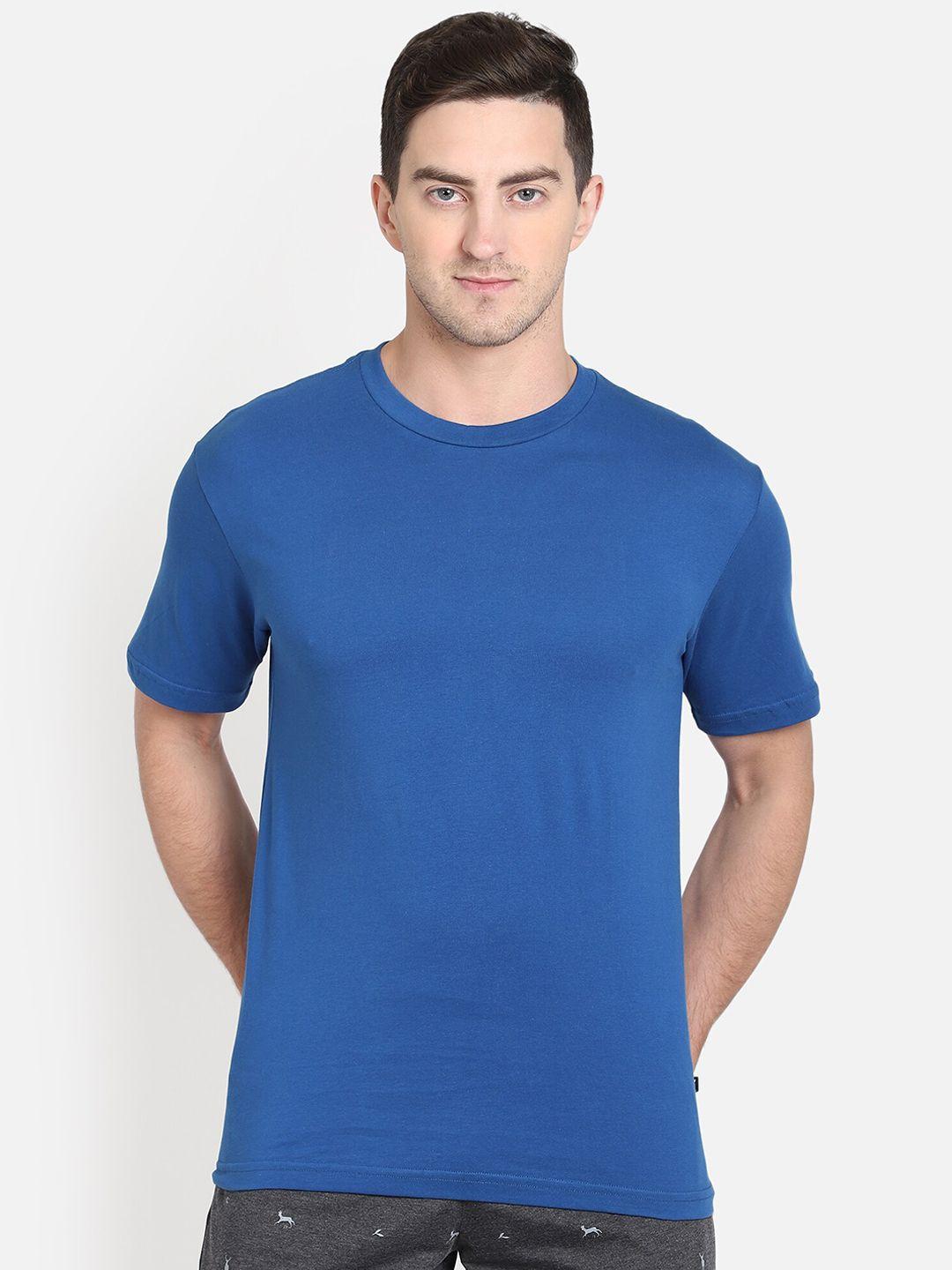 proteens men navy blue solid round neck t-shirt