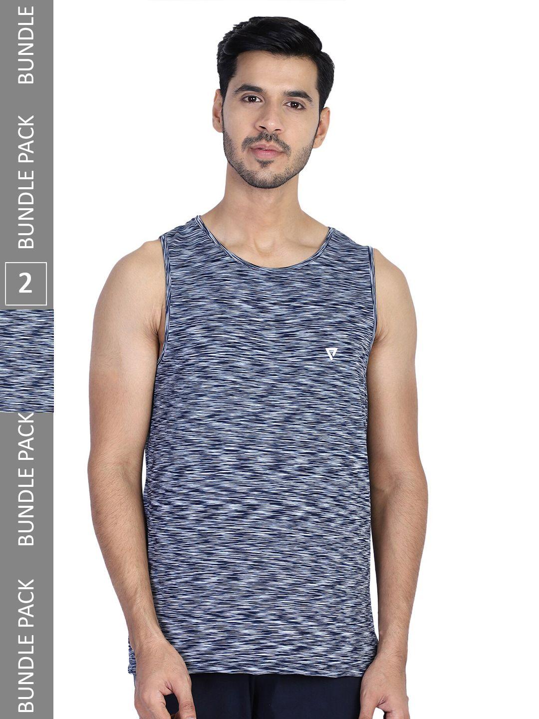 proteens pack of 2 striped sleeveless cotton t-shirt