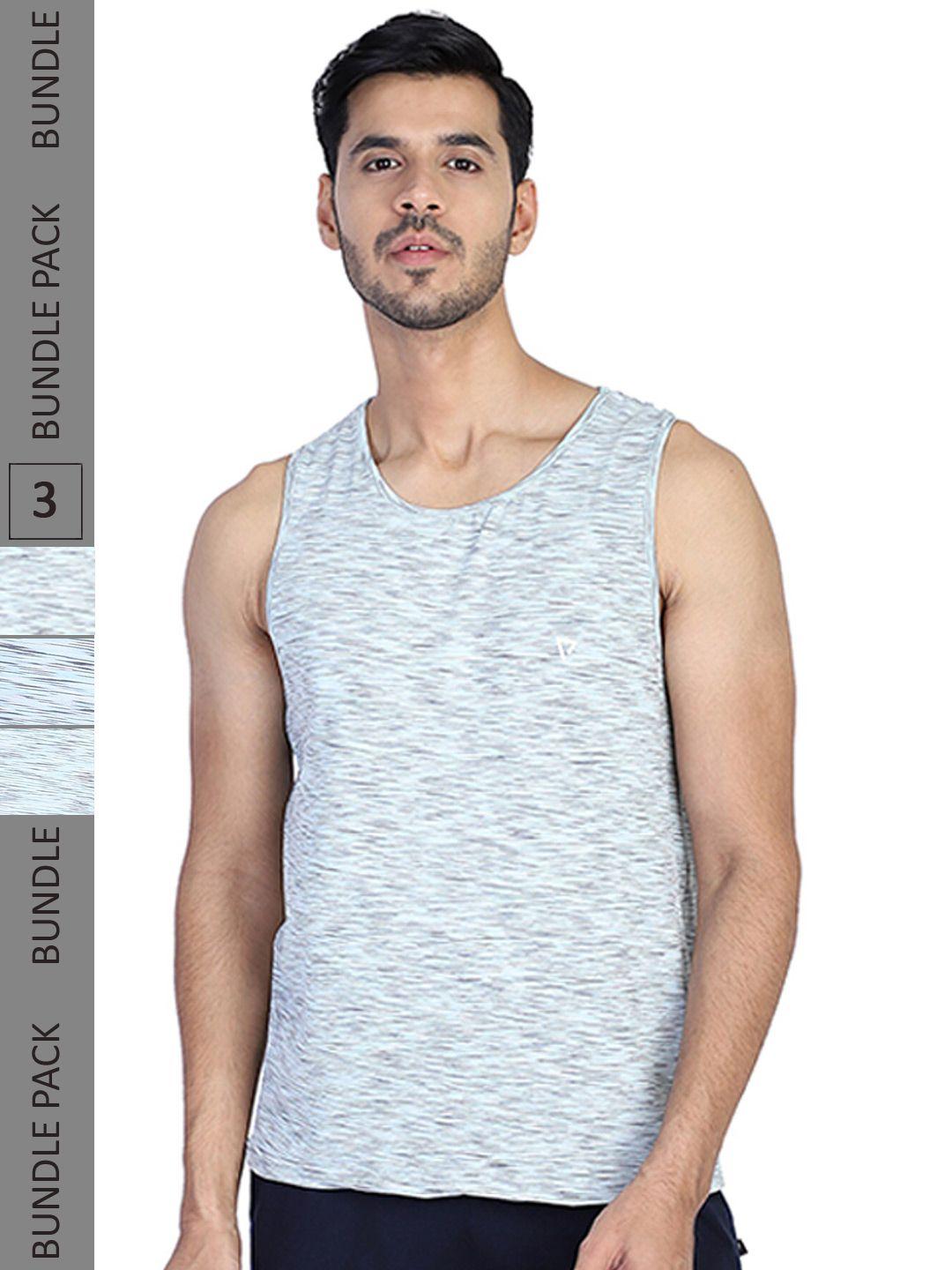 proteens pack of 3 striped sleeveless cotton t-shirt
