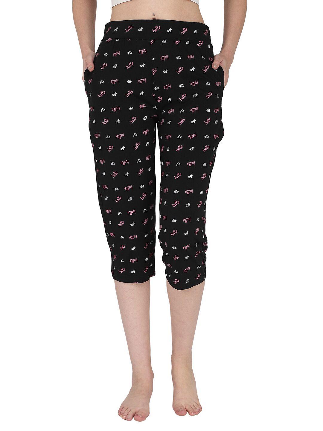 proteens women black & pink printed capris