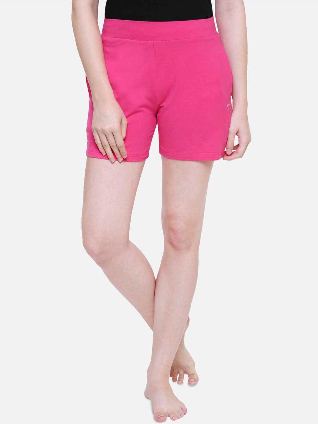 proteens women fuchsia pink solid lounge shorts