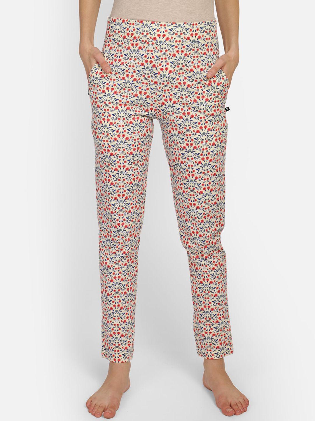 proteens women multicolored micro floral print lounge pants
