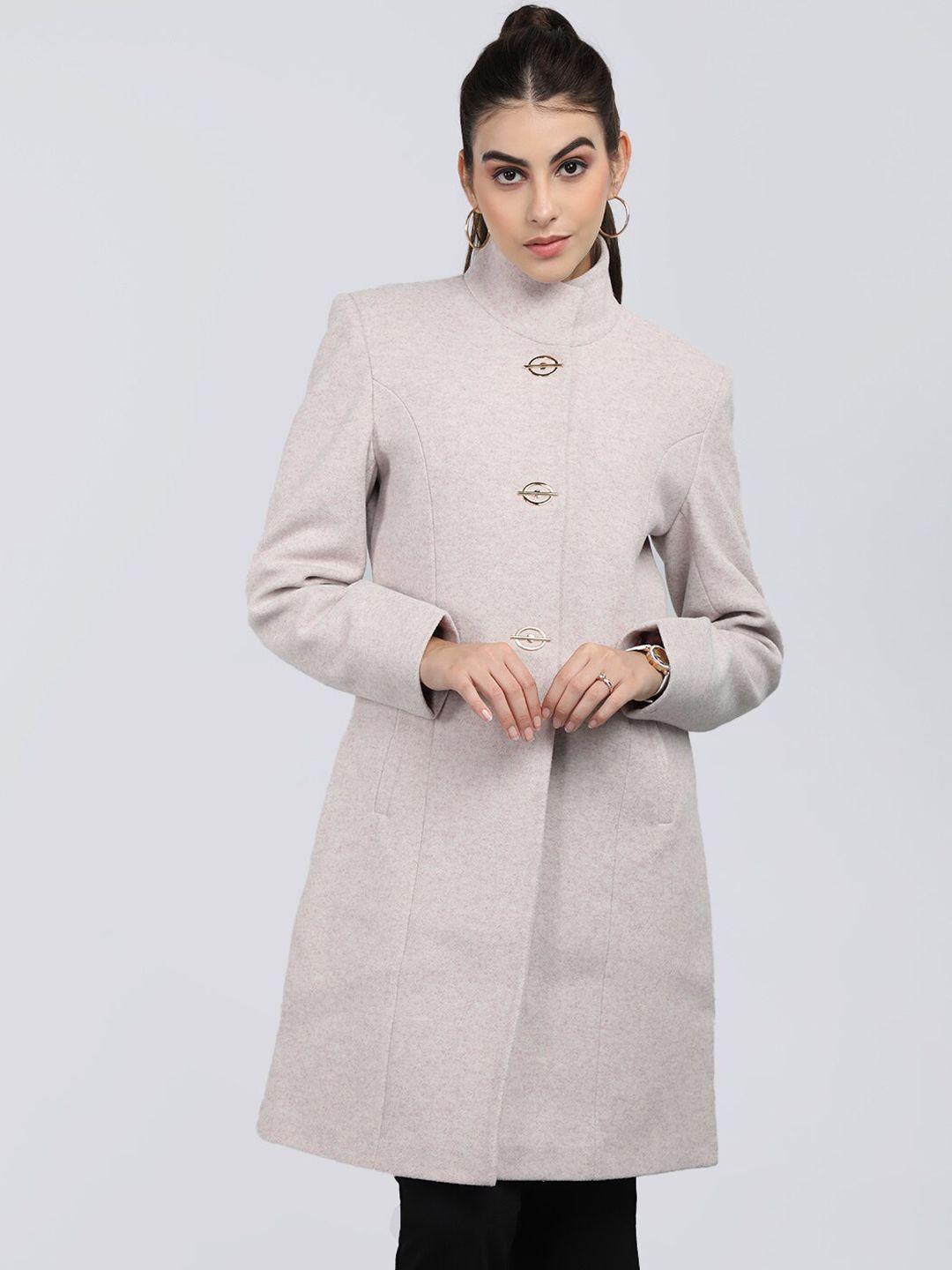 protex textured woollen longline overcoat