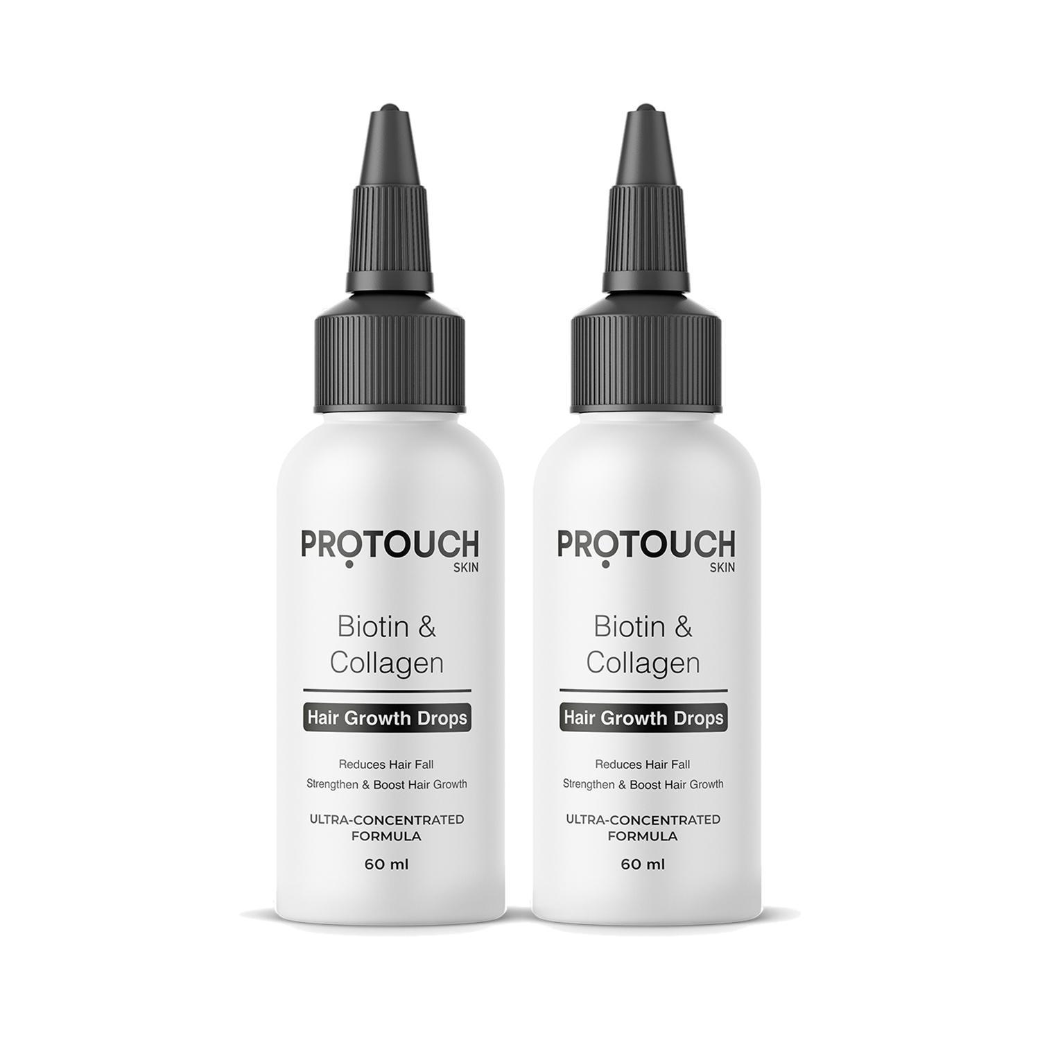 protouch advanced biotin & collagen hair growth serum for men & women - (pack of 2) combo