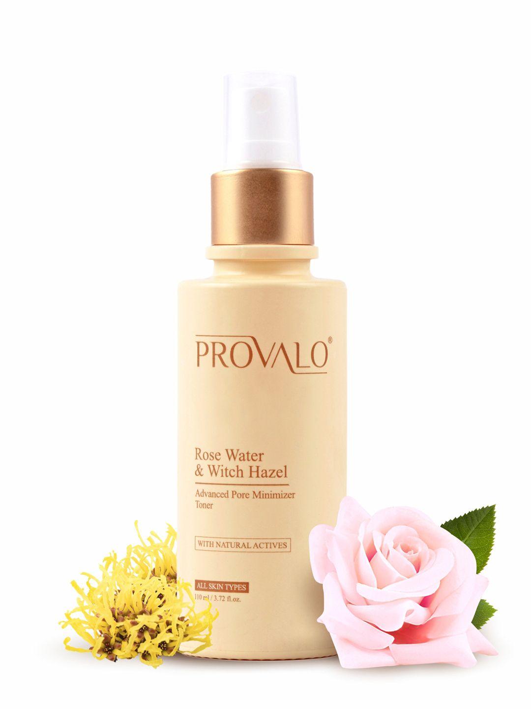 provalo rose water & witch hazel advanced pore minimizer toner with natural actives 110 ml