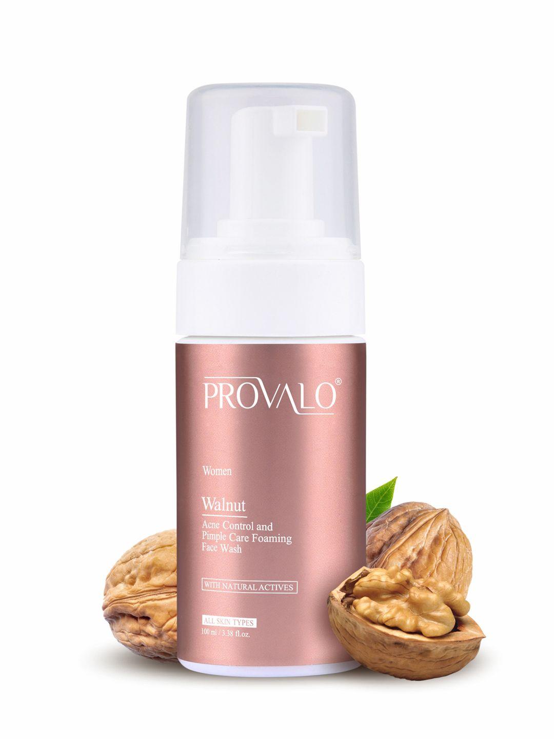 provalo women vegan walnut acne control & pimple care foaming face wash - 100 ml