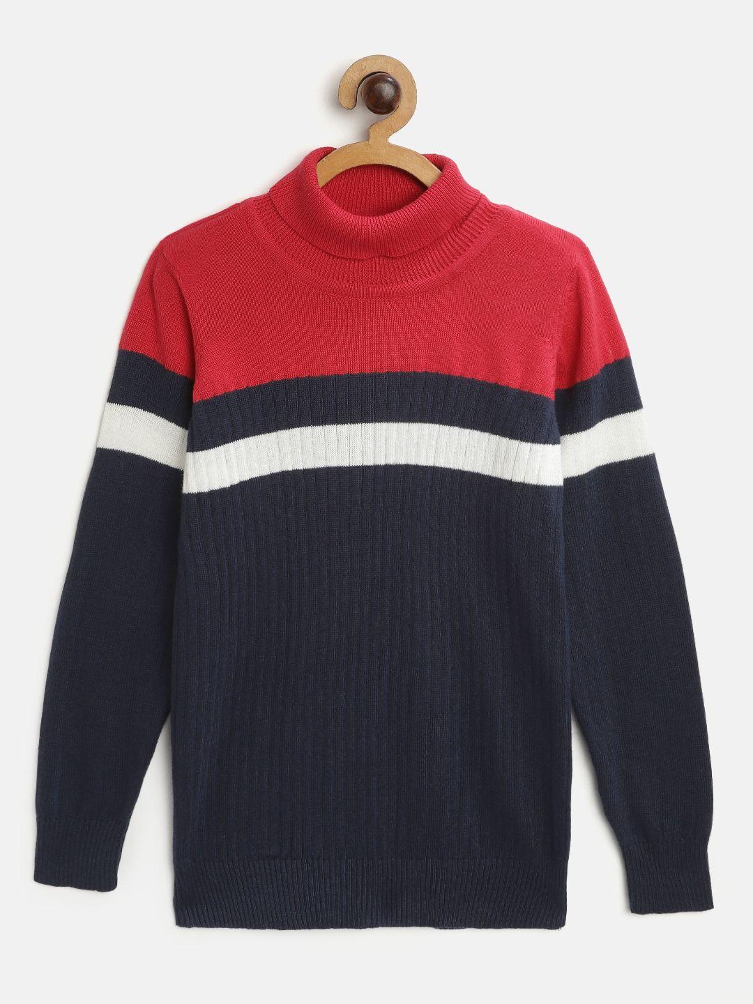 provogue-boys-navy-blue-&-red-cotton-colourblocked-pullover-sweater