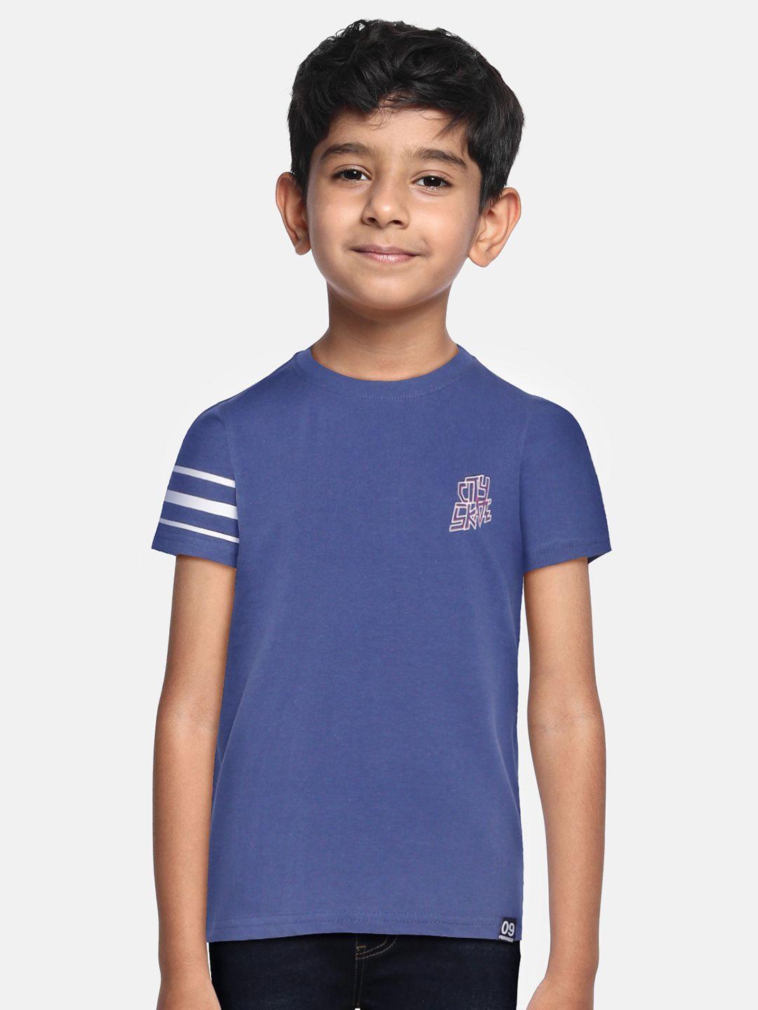 provogue boys navy blue pure cotton t-shirt