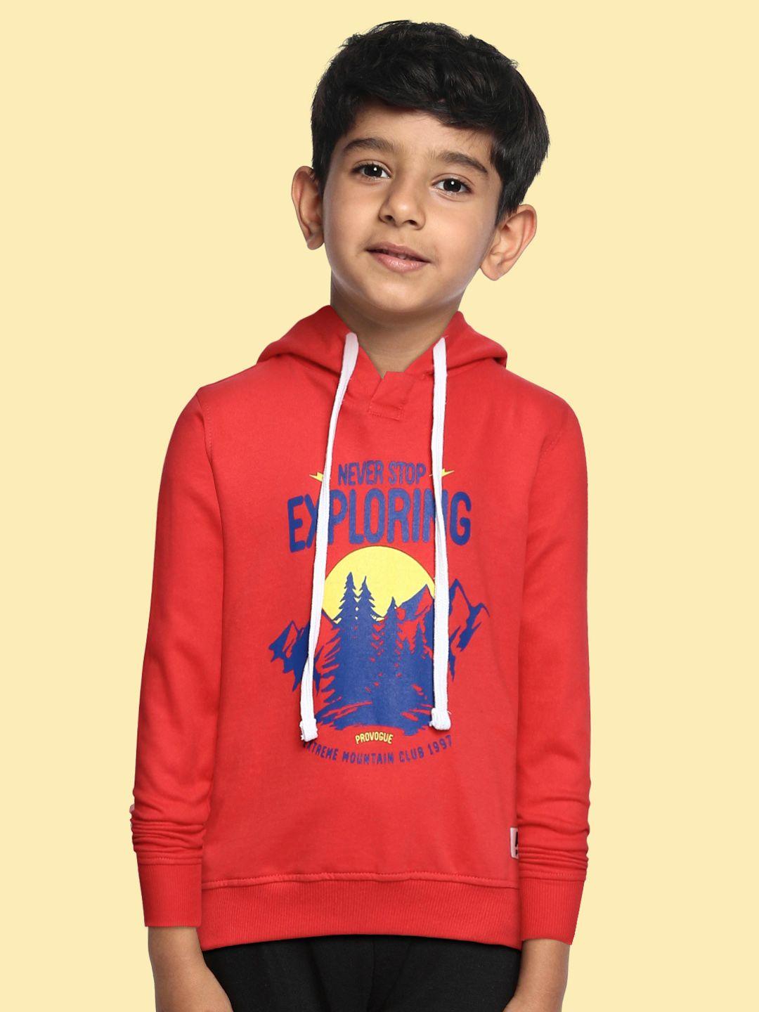provogue-boys-red-printed-pure-cotton-hooded-sweatshirt