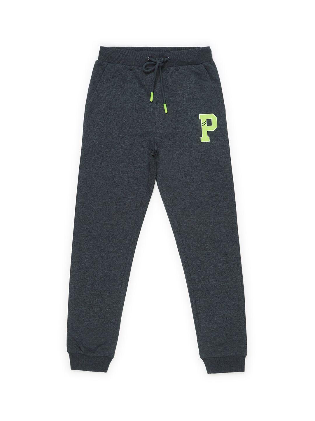 provogue boys typography printed mid-rise joggers