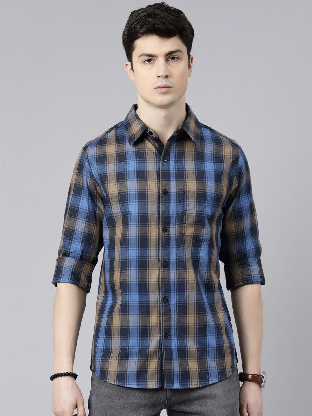 provogue-checked-classic-slim-fit-cotton-casual-shirt