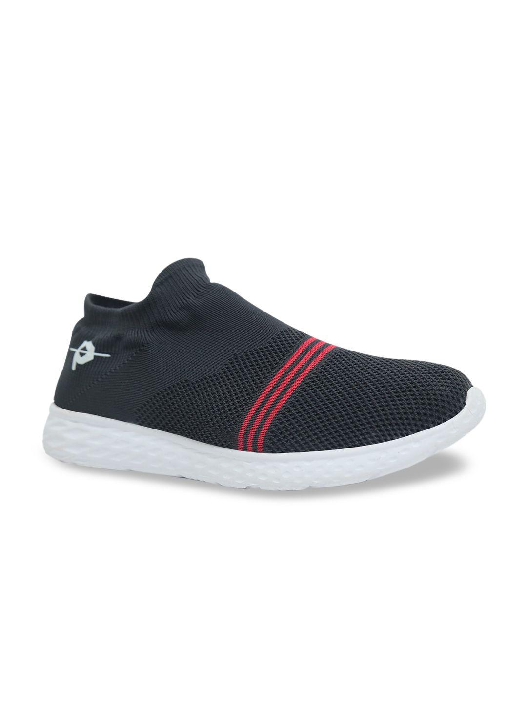 provogue-men-black-&-red-striped-mesh-mid-top-slip-on-sneakers