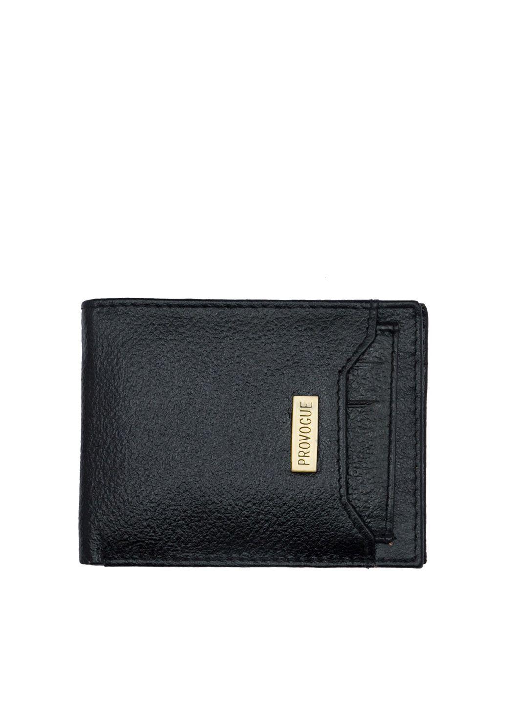 provogue men black genuine leather rfid two fold wallet