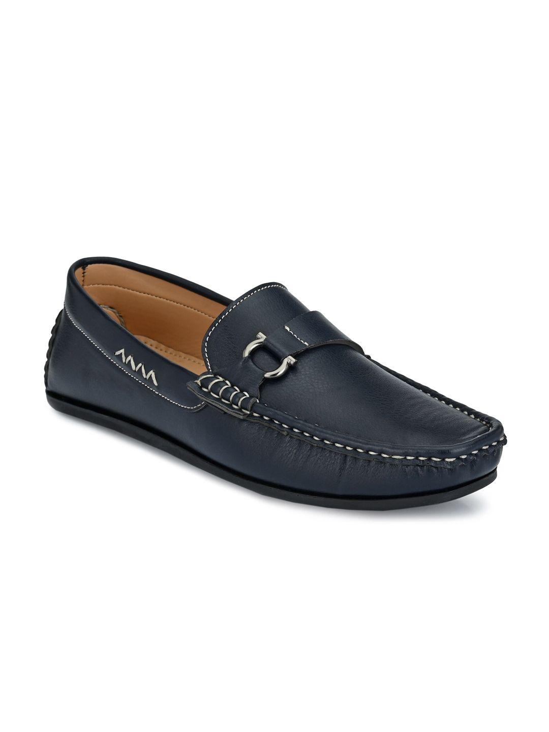 provogue men blue faux leather loafers