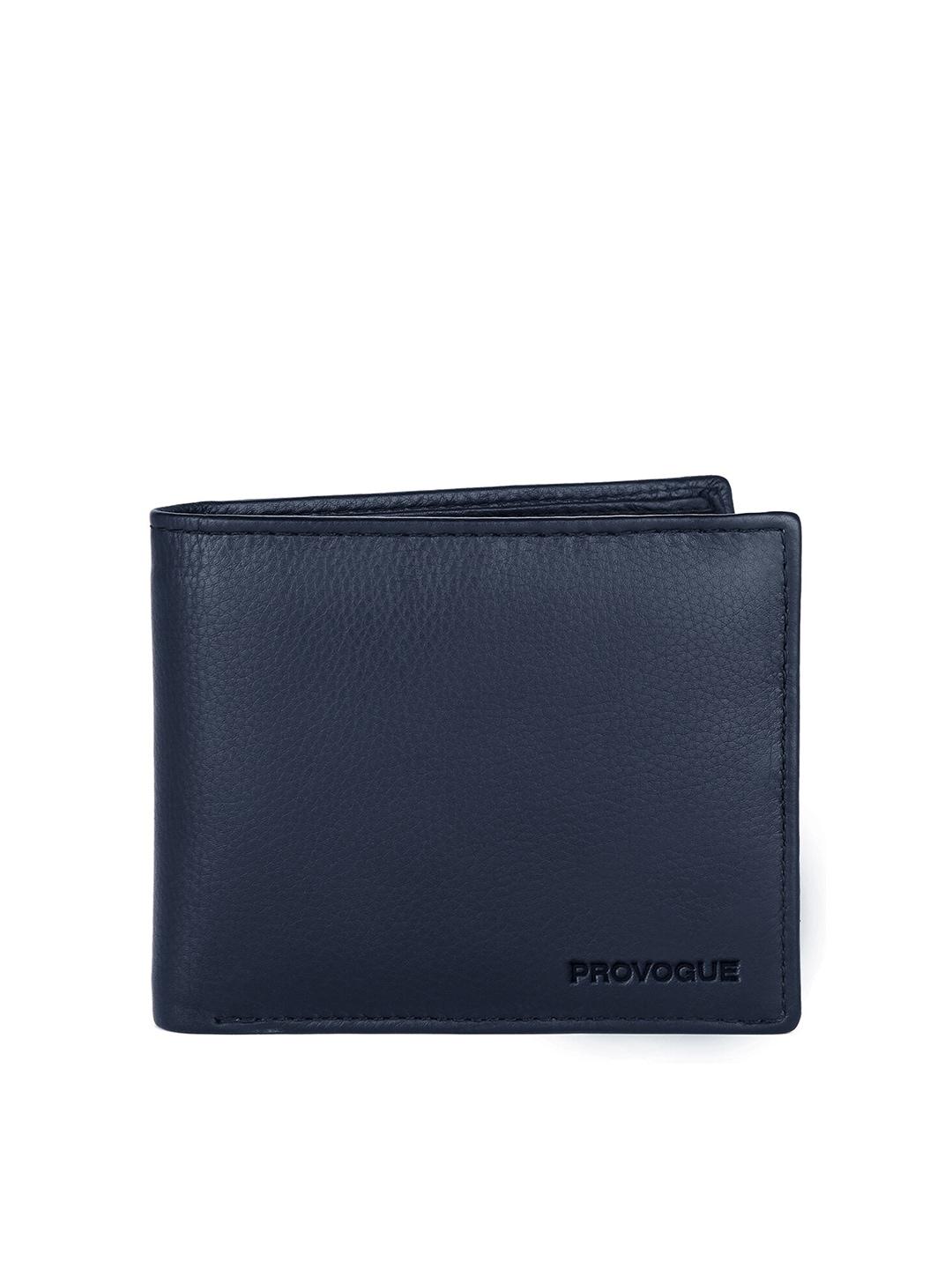 provogue men blue leather two fold wallet