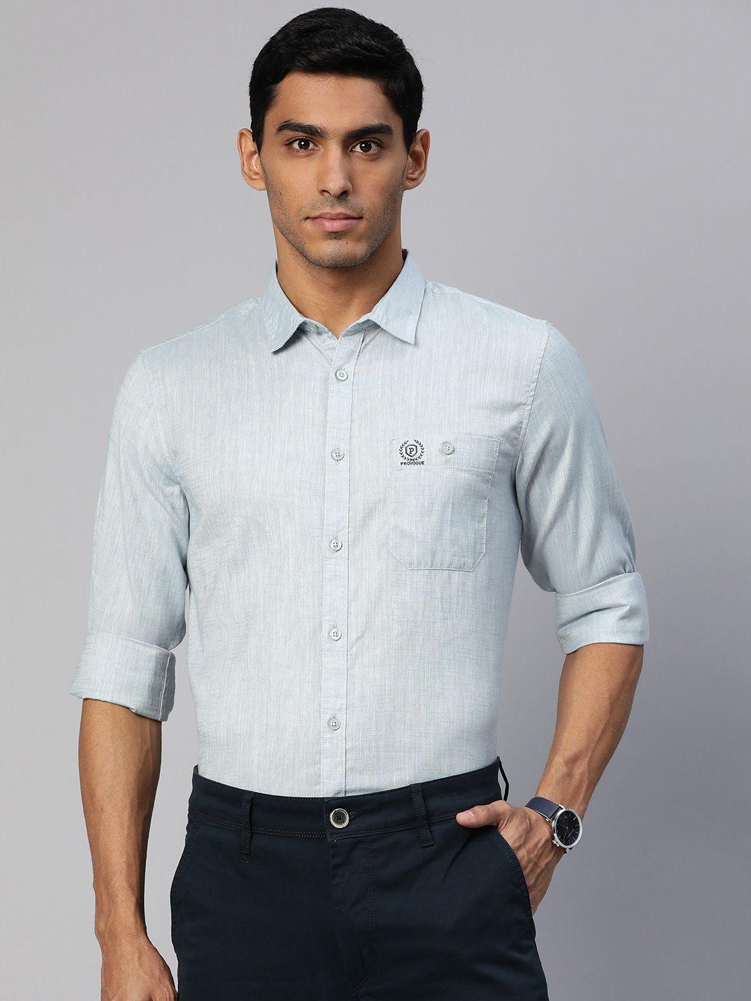 provogue-men-blue-solid-slim-fit-casual-shirt