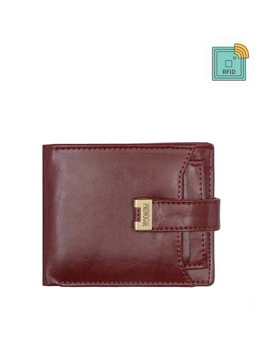 provogue men burgundy rfid two fold wallet