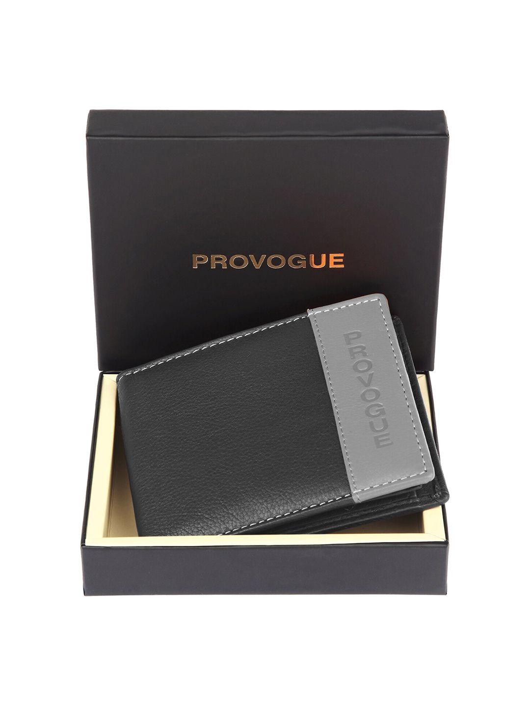 provogue men colourblocked leather two fold wallet