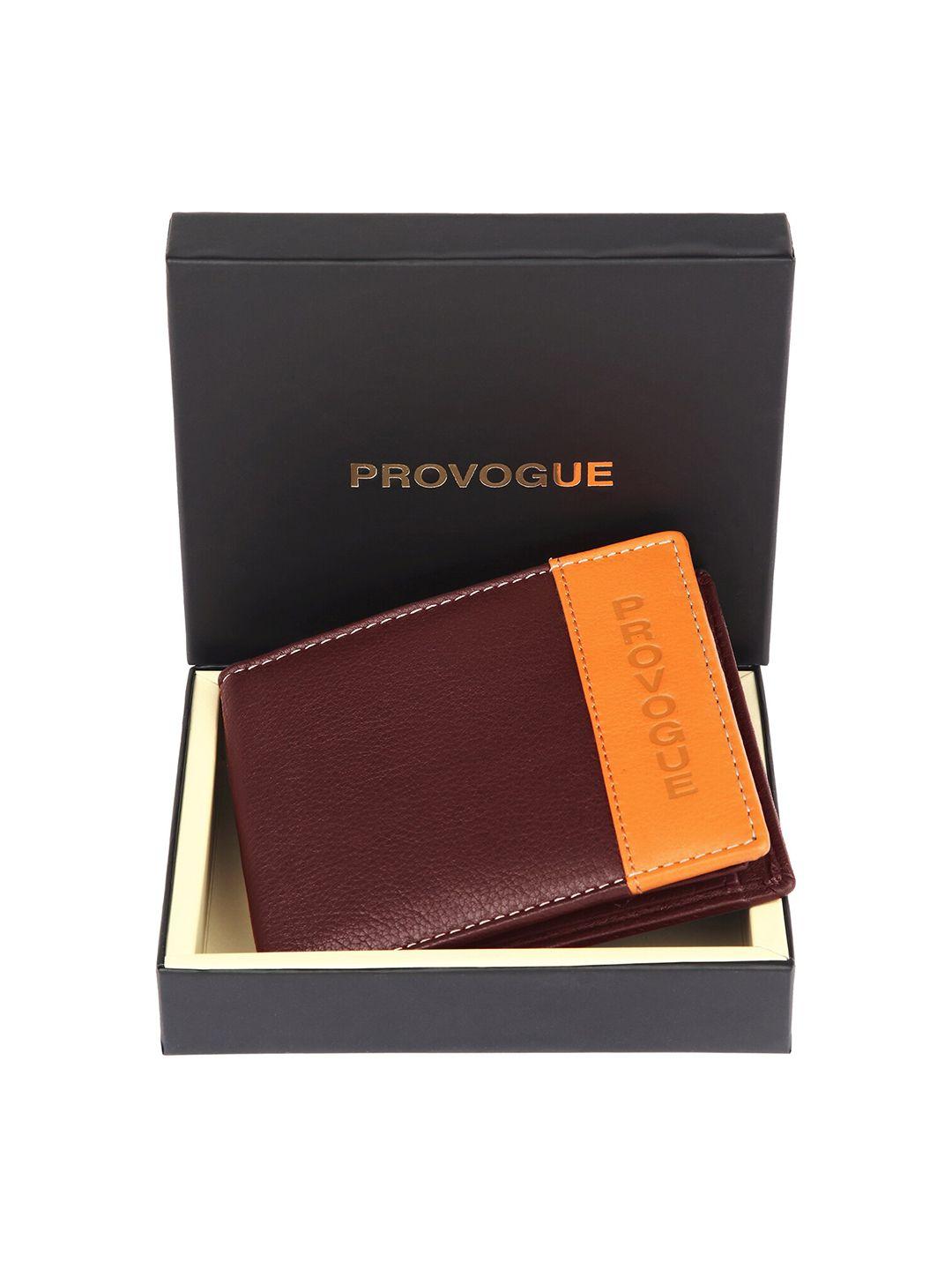 provogue men colourblocked leather two fold wallet