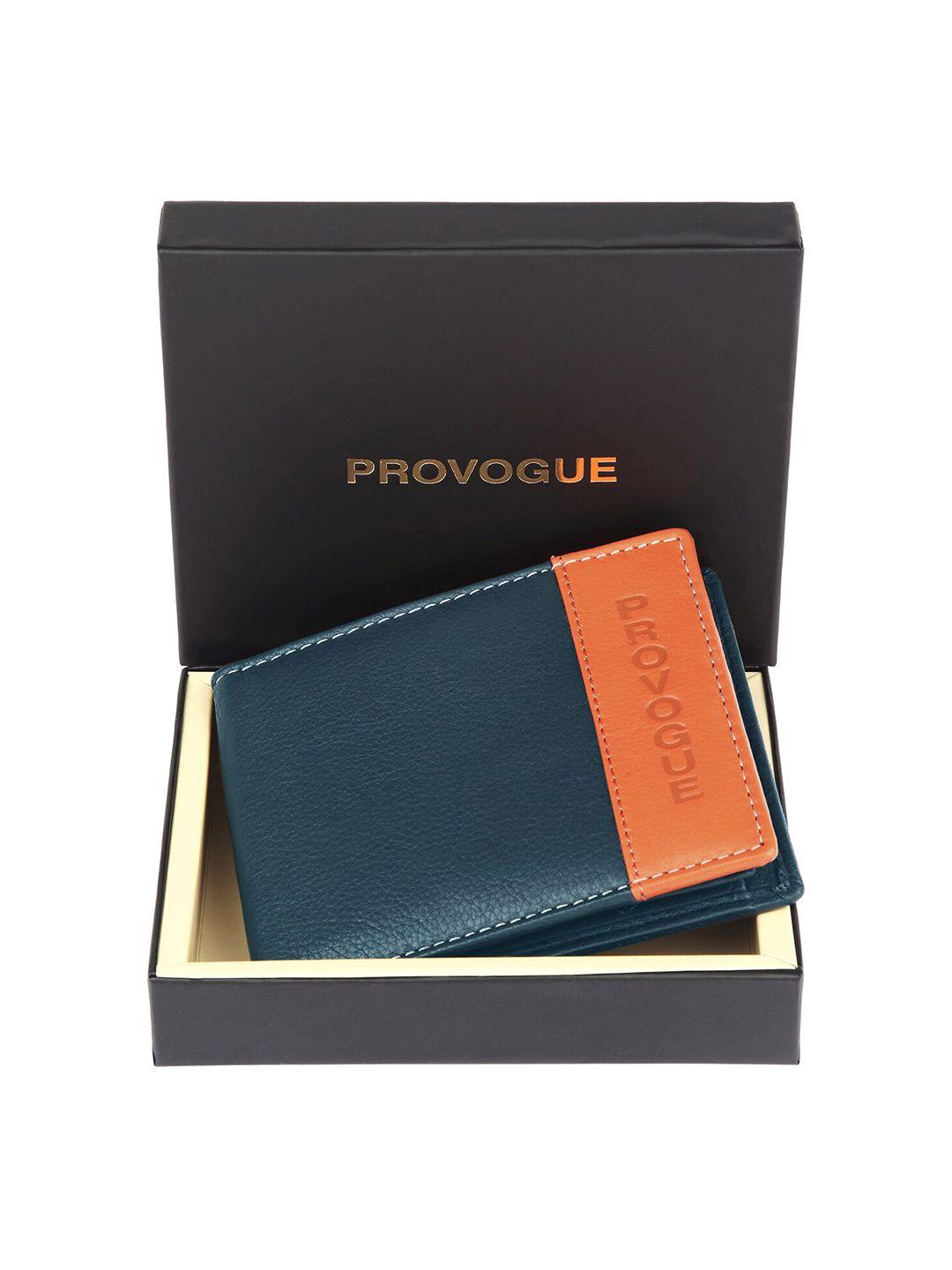 provogue men colourblocked rfid leather two fold wallet