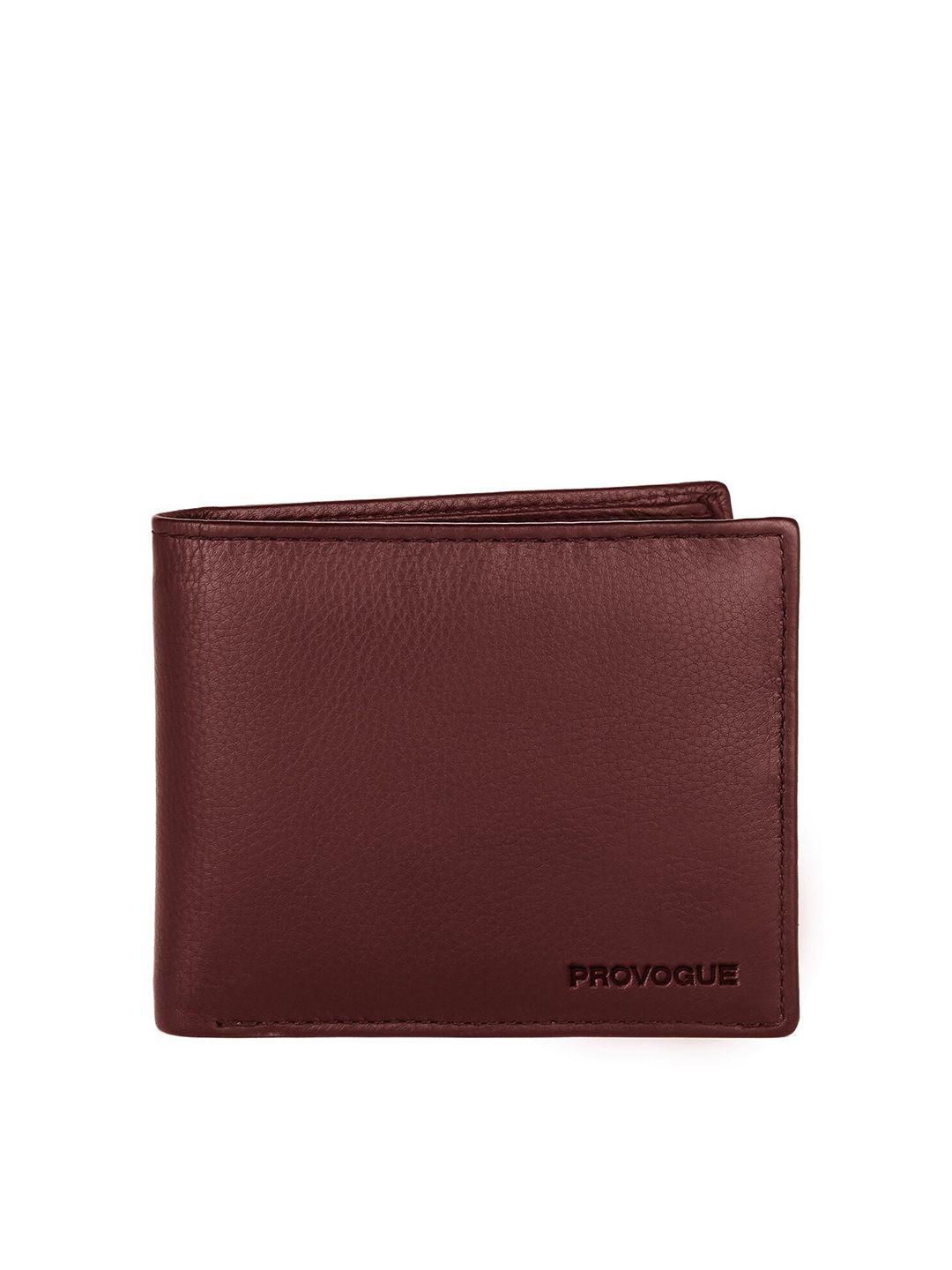 provogue men maroon leather two fold wallet
