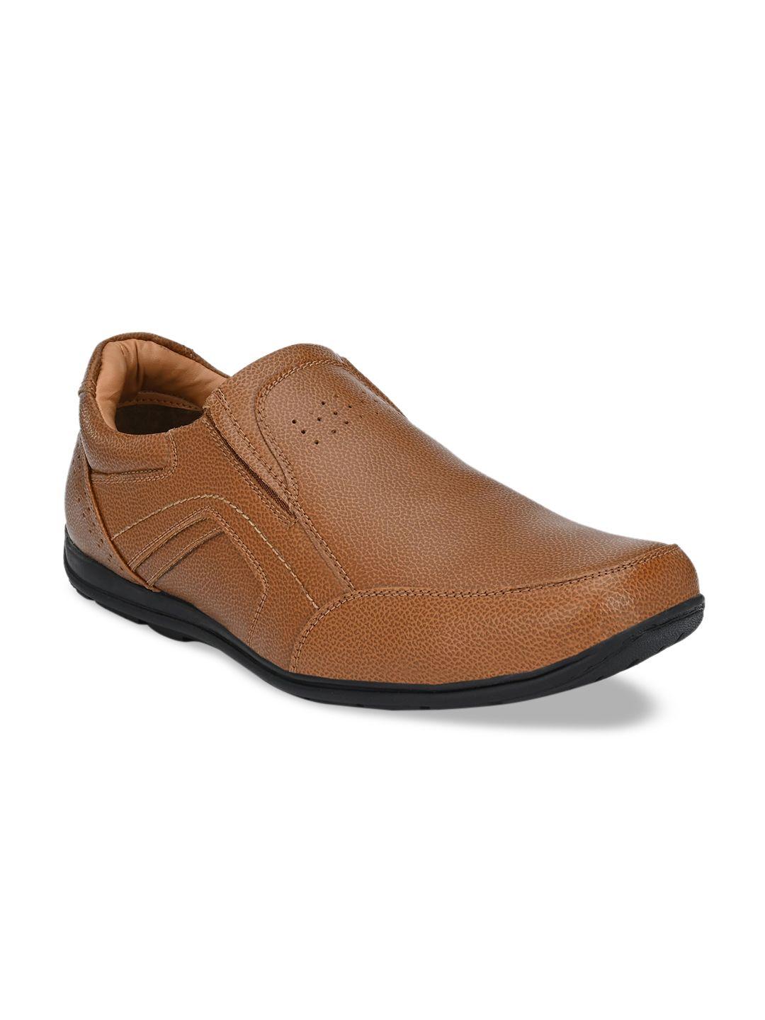 provogue-men-tan-brown-synthetic-leather-textured-loafers