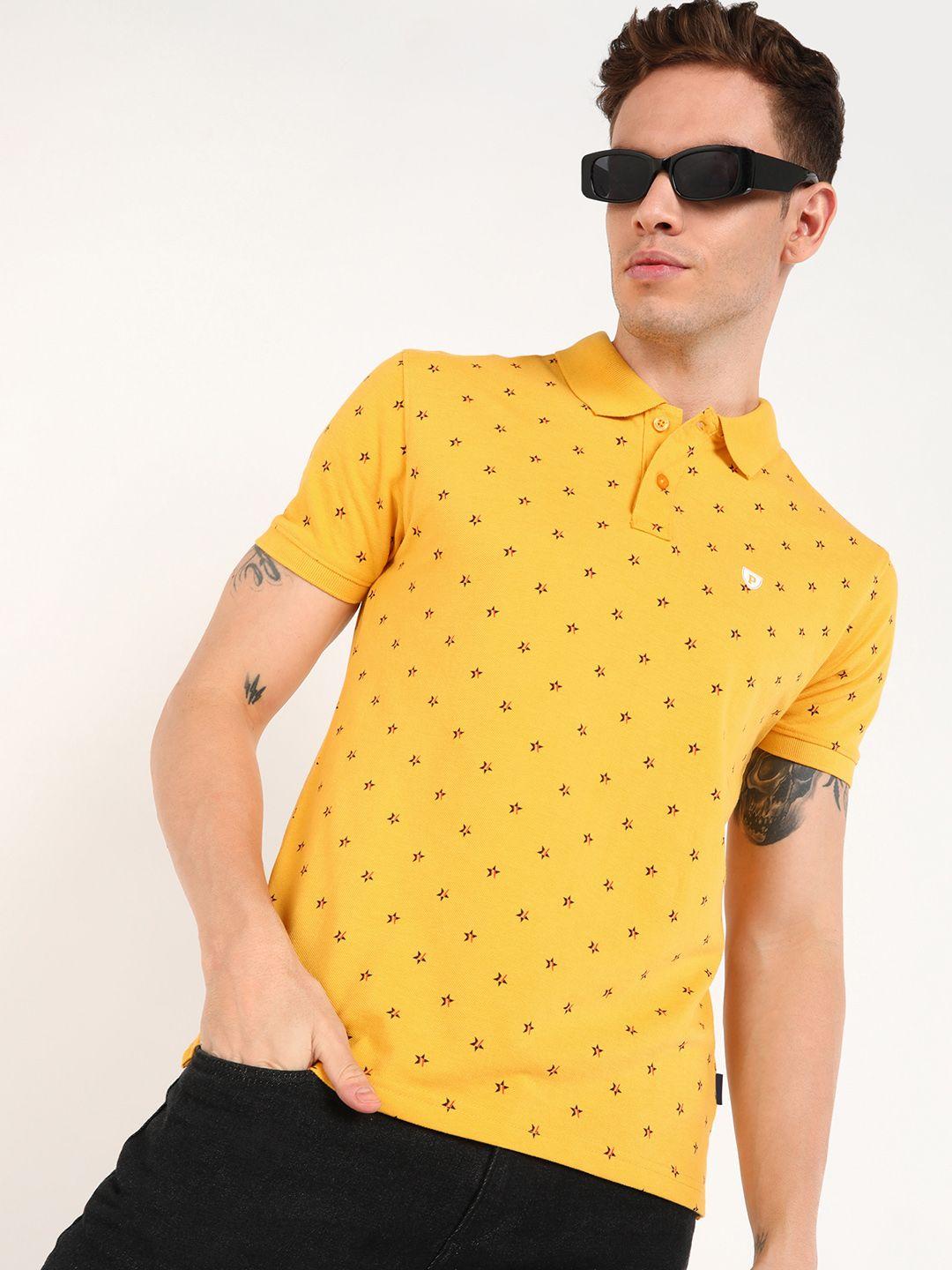 provogue printed polo collar slim fit t-shirt