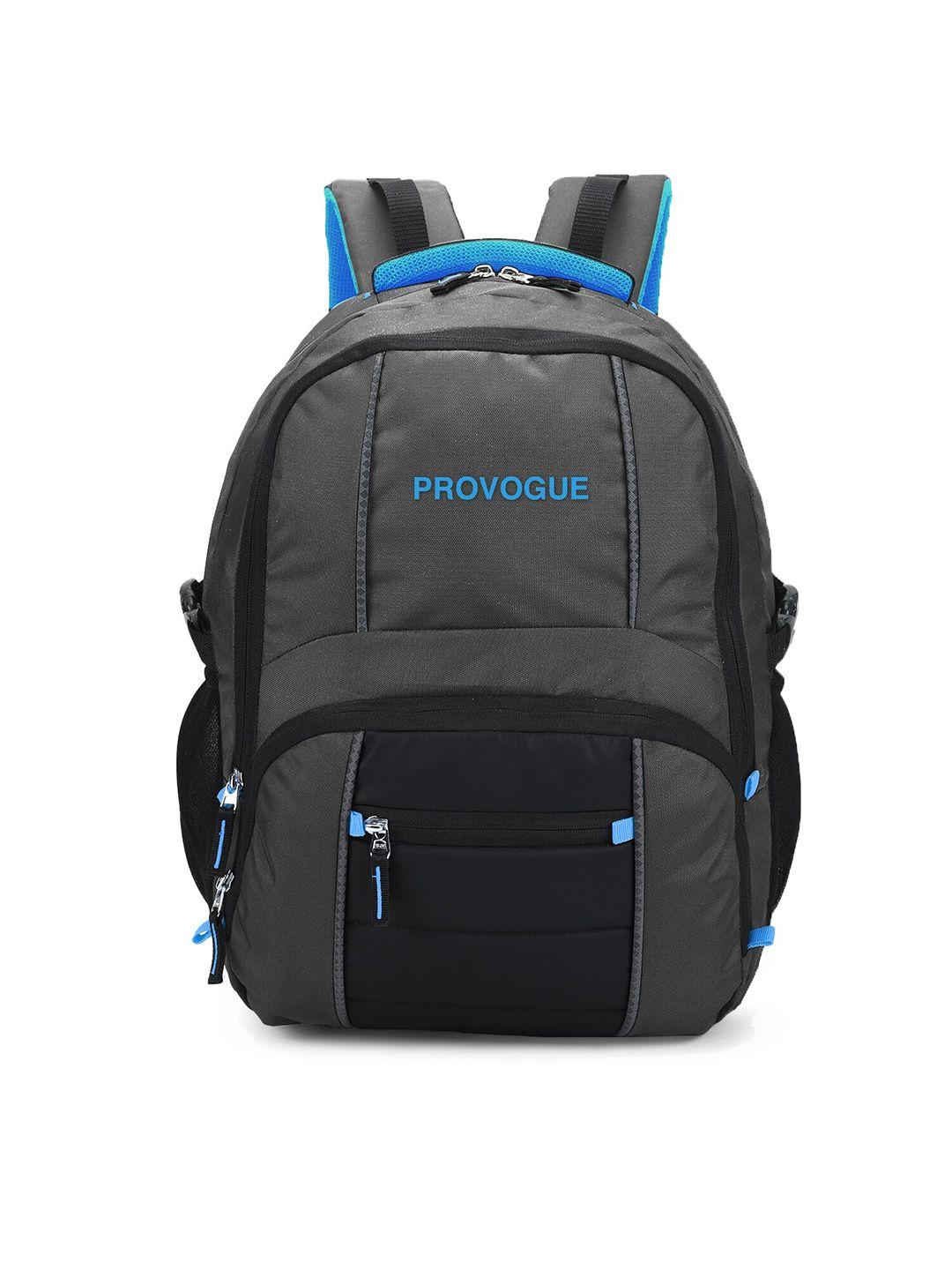 provogue adult grey & blue brand logo backpack with reflective strip