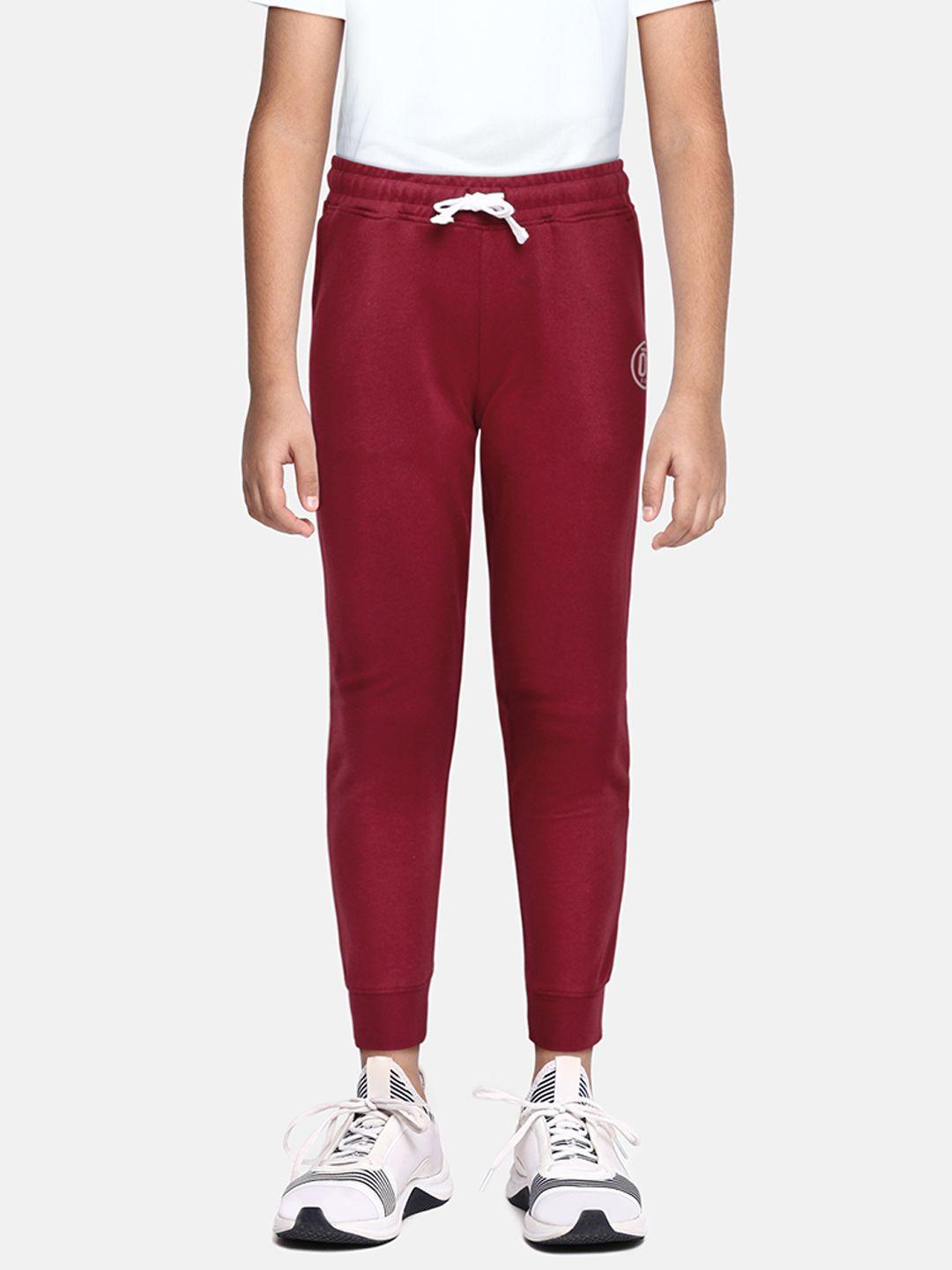 provogue boys maroon regular fit solid joggers