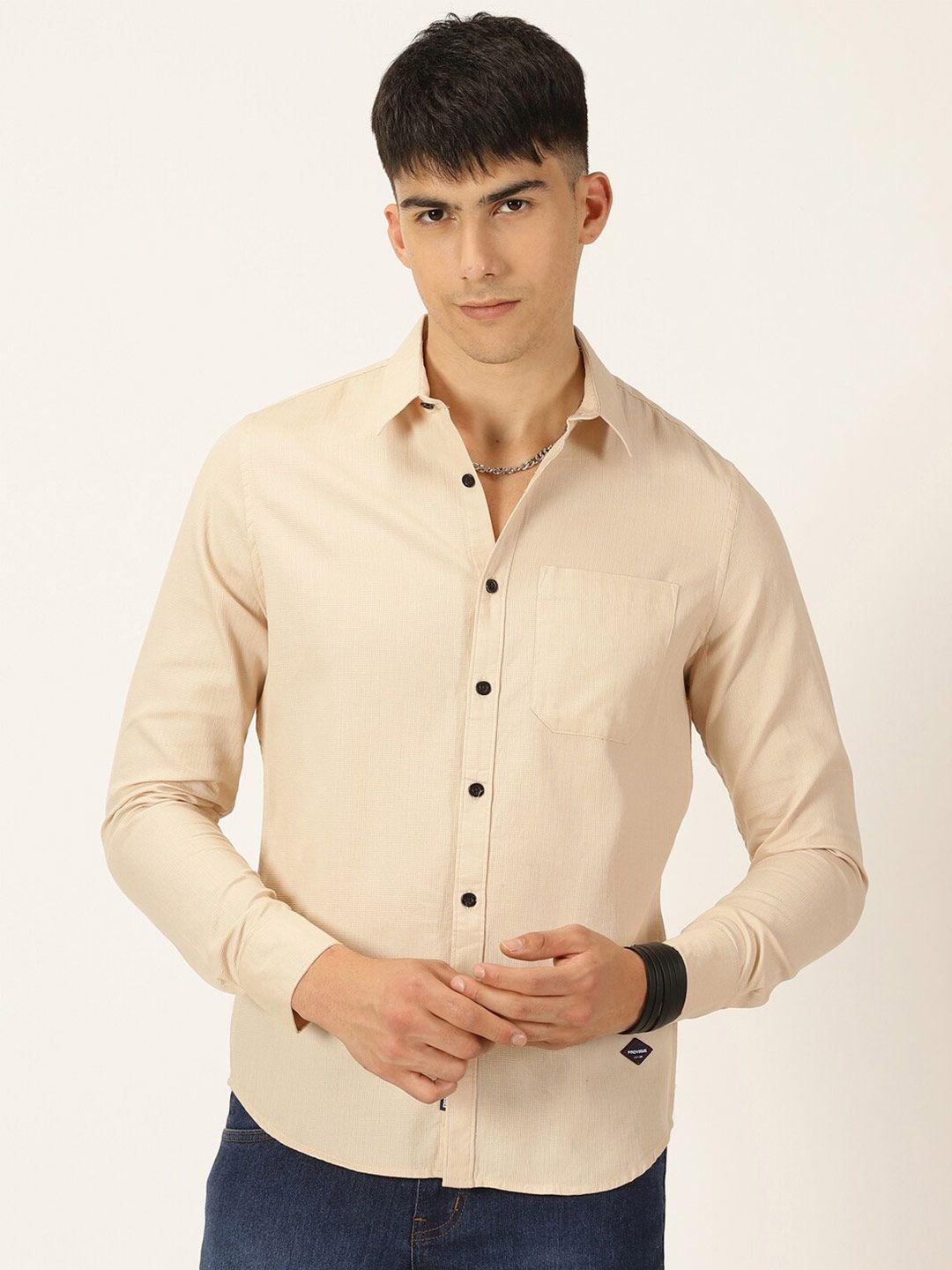 provogue cotton classic slim fit opaque casual shirt