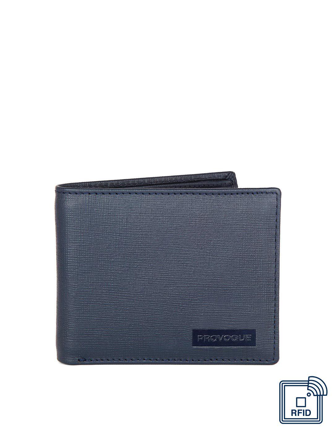 provogue men blue leather two fold wallet