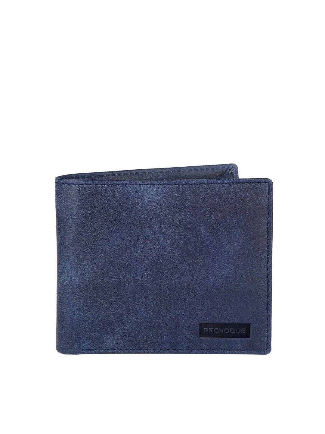 provogue men blue textured leather two fold wallet