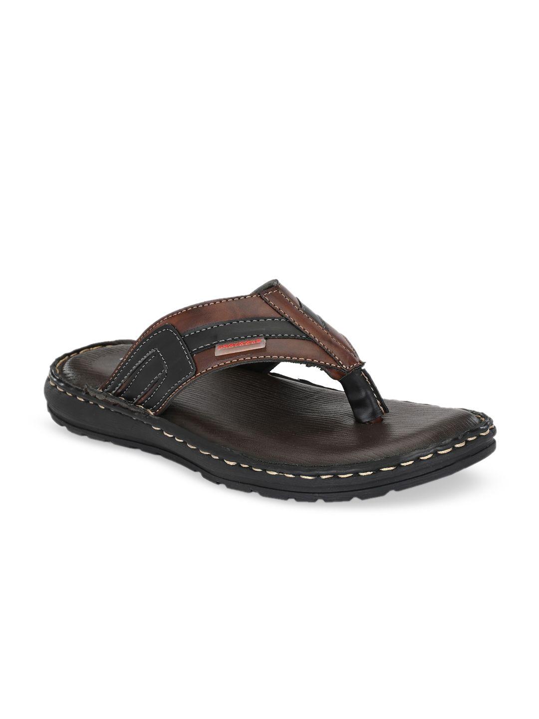 provogue men brown leather comfort sandals